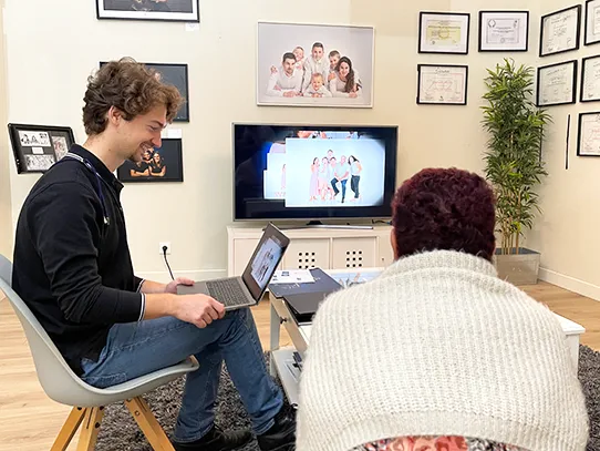 Présentation des images au showroom